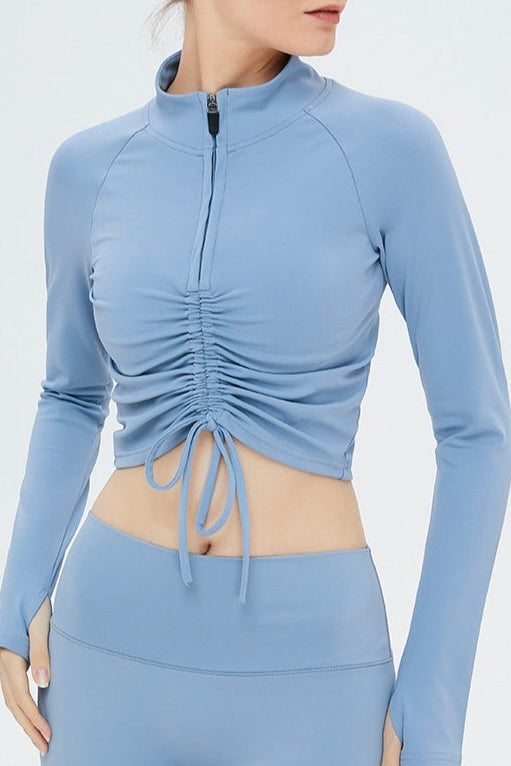 Yulia Drawstring Cropped Top