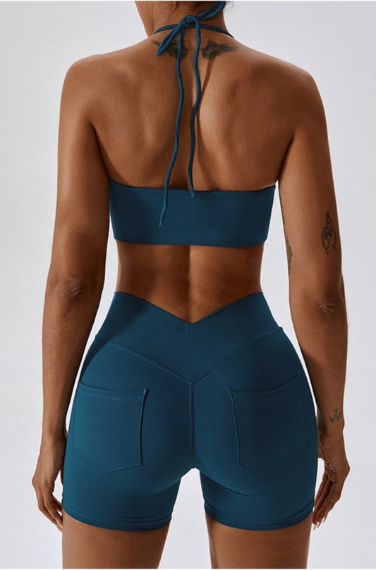 GLOWMODE High Support Squareneck Zip-Up Buckle Up Sports Bra Gym