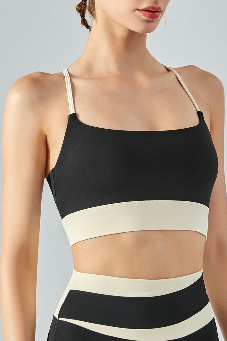 SOLID & STRIPED SPORT Color-block stretch sports bra
